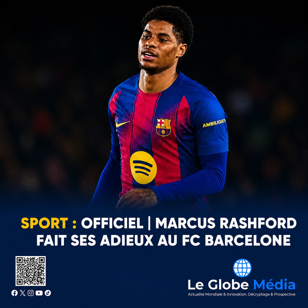 OFFICIEL | Marcus Rashford fait ses adieux au FC Barcelone